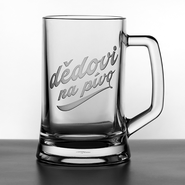 Sklo - sklenice půllitr dědovi na pivo