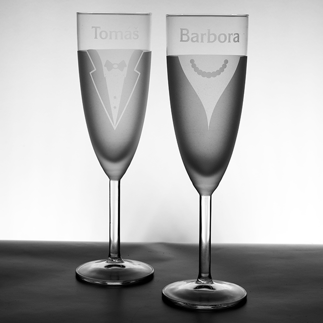 Sklo - sklenice svatební Tomáš Barbora