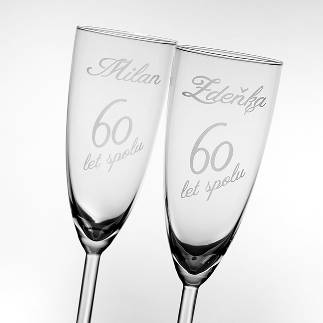 Sklo - sklenice výročí 60